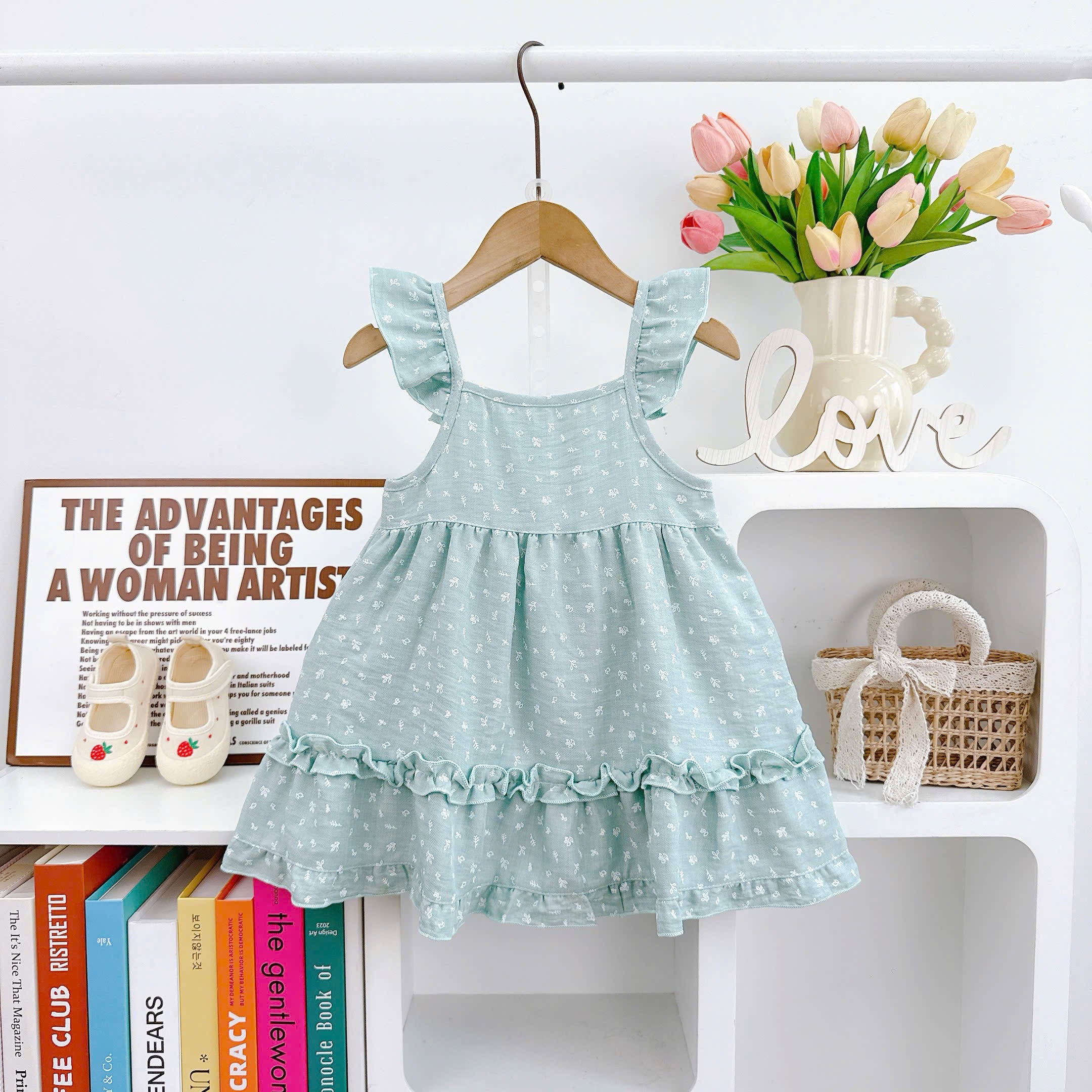 DRESS KETIAK LUAS SETENGAH KAKI LEBIH COTTON LINEN BLEND