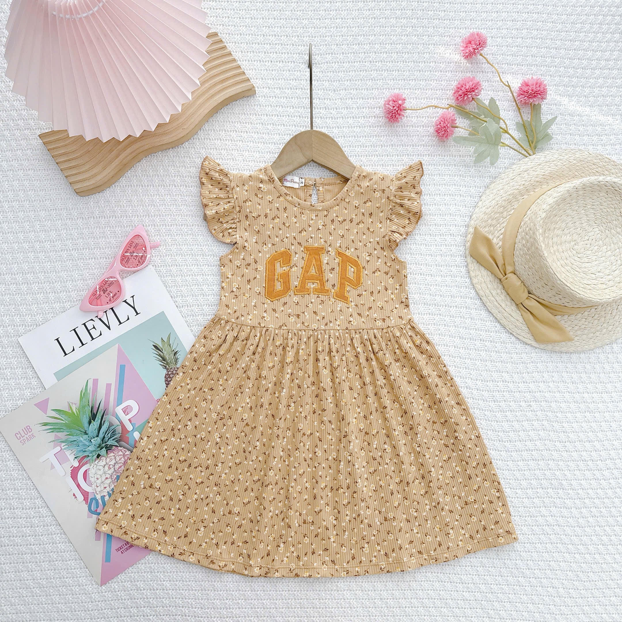 Dress cotton pleated / cotton eyelet sulam