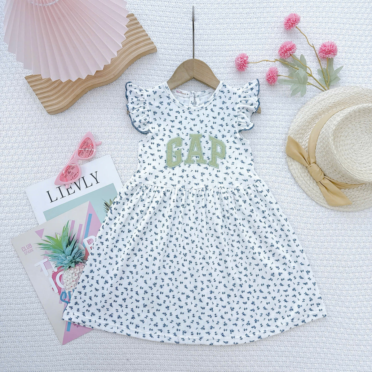 Dress cotton pleated / cotton eyelet sulam V2