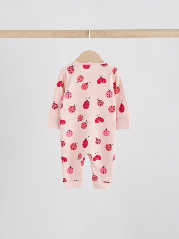 Red Ladybird Two Way Zip Baby Sleepsuit NEXT