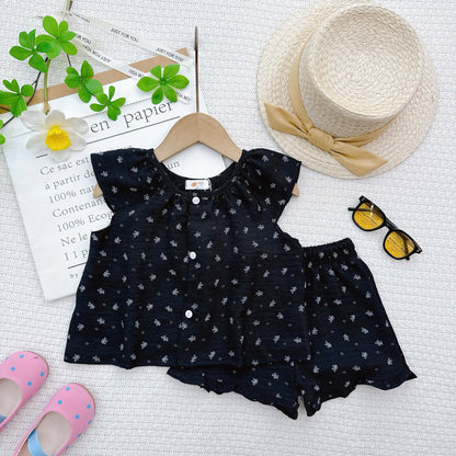 SET TOP SHORTPANTS SCOOP NECK ROPOL  COTTON LINEN BLEND