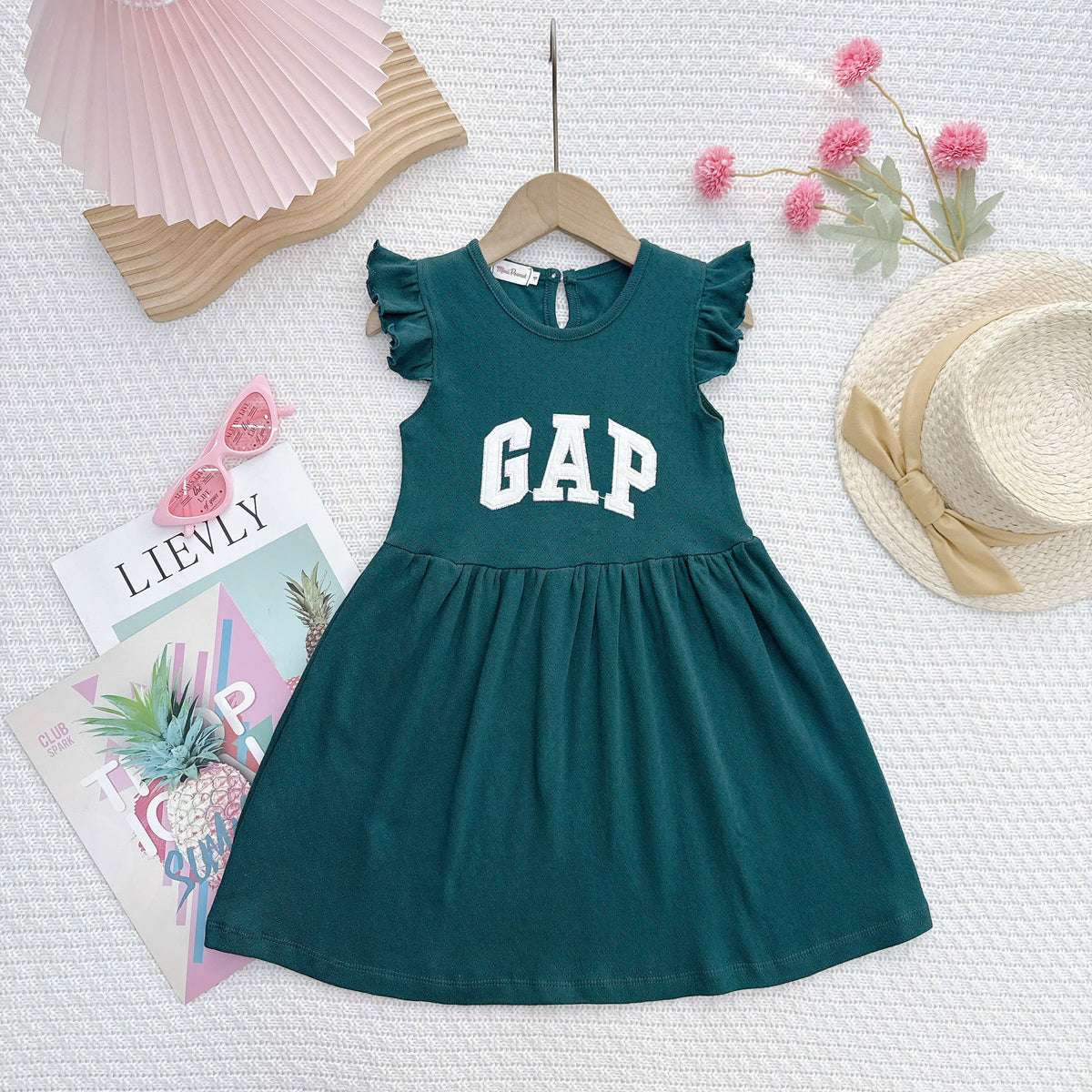 Dress cotton pleated / cotton eyelet sulam V2