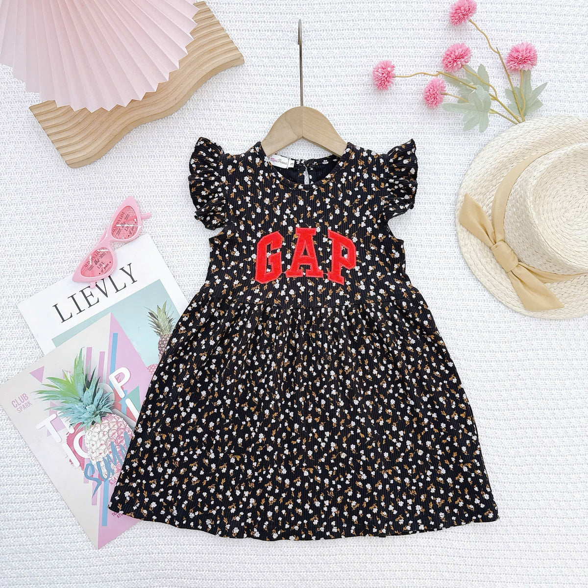 Dress cotton pleated / cotton eyelet sulam V2