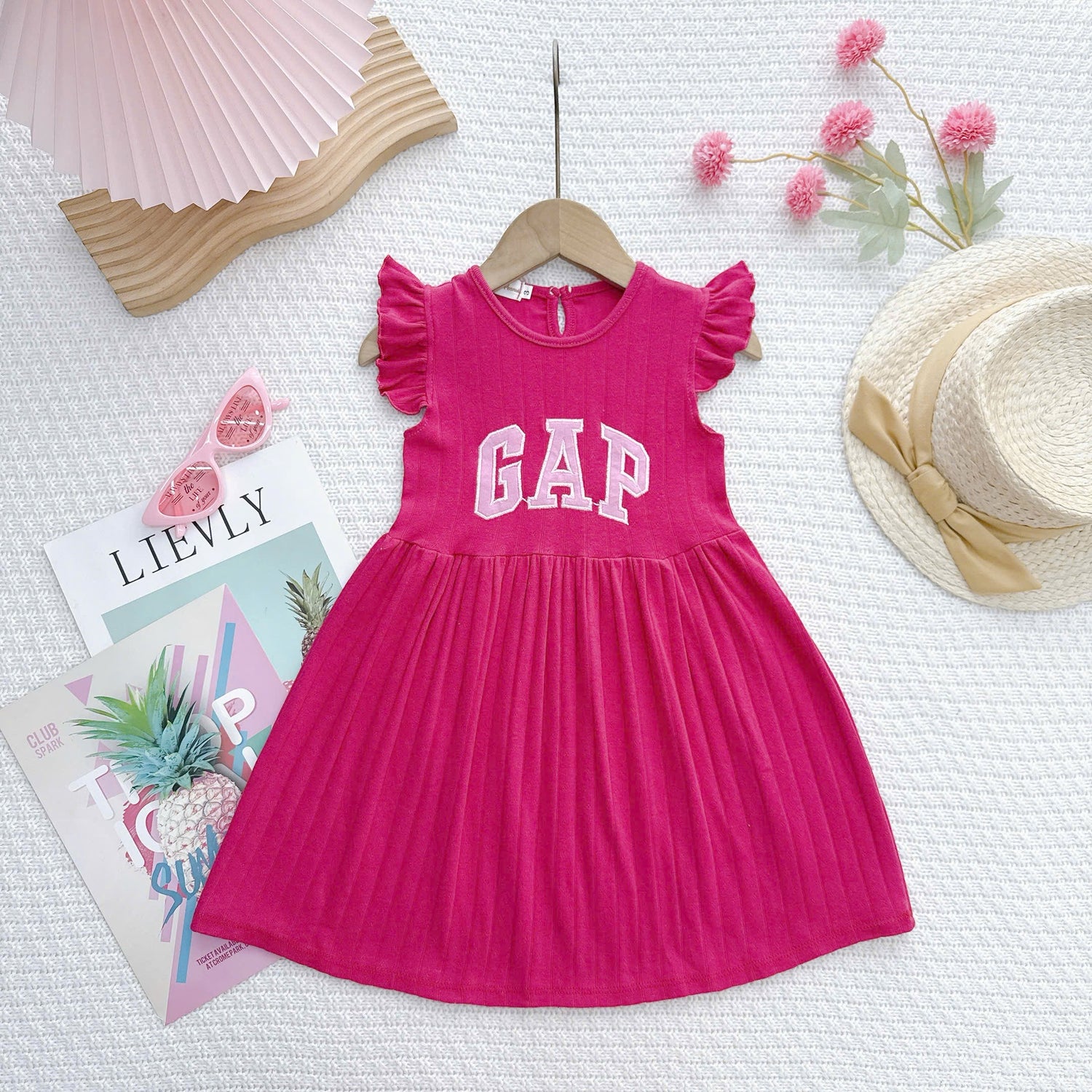 Dress cotton pleated / cotton eyelet sulam