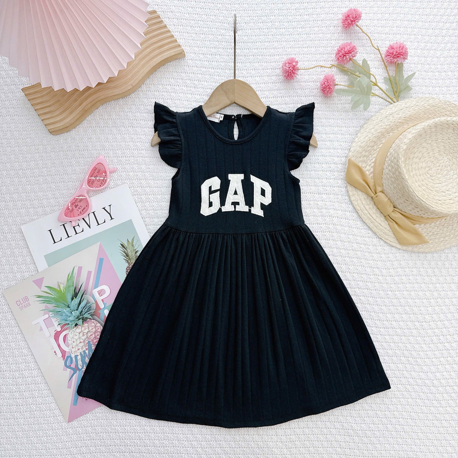 Dress cotton pleated / cotton eyelet sulam
