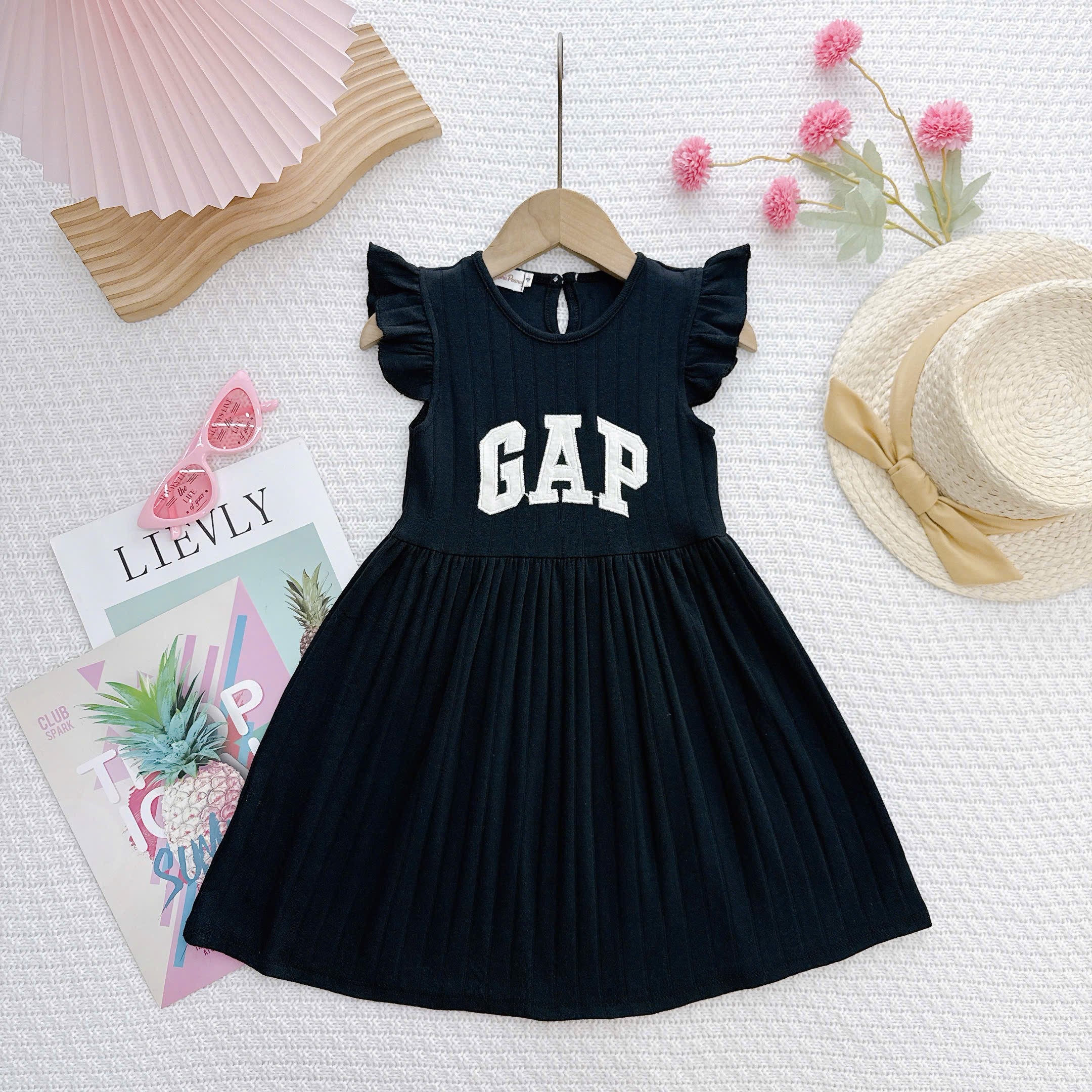 Dress cotton pleated / cotton eyelet sulam
