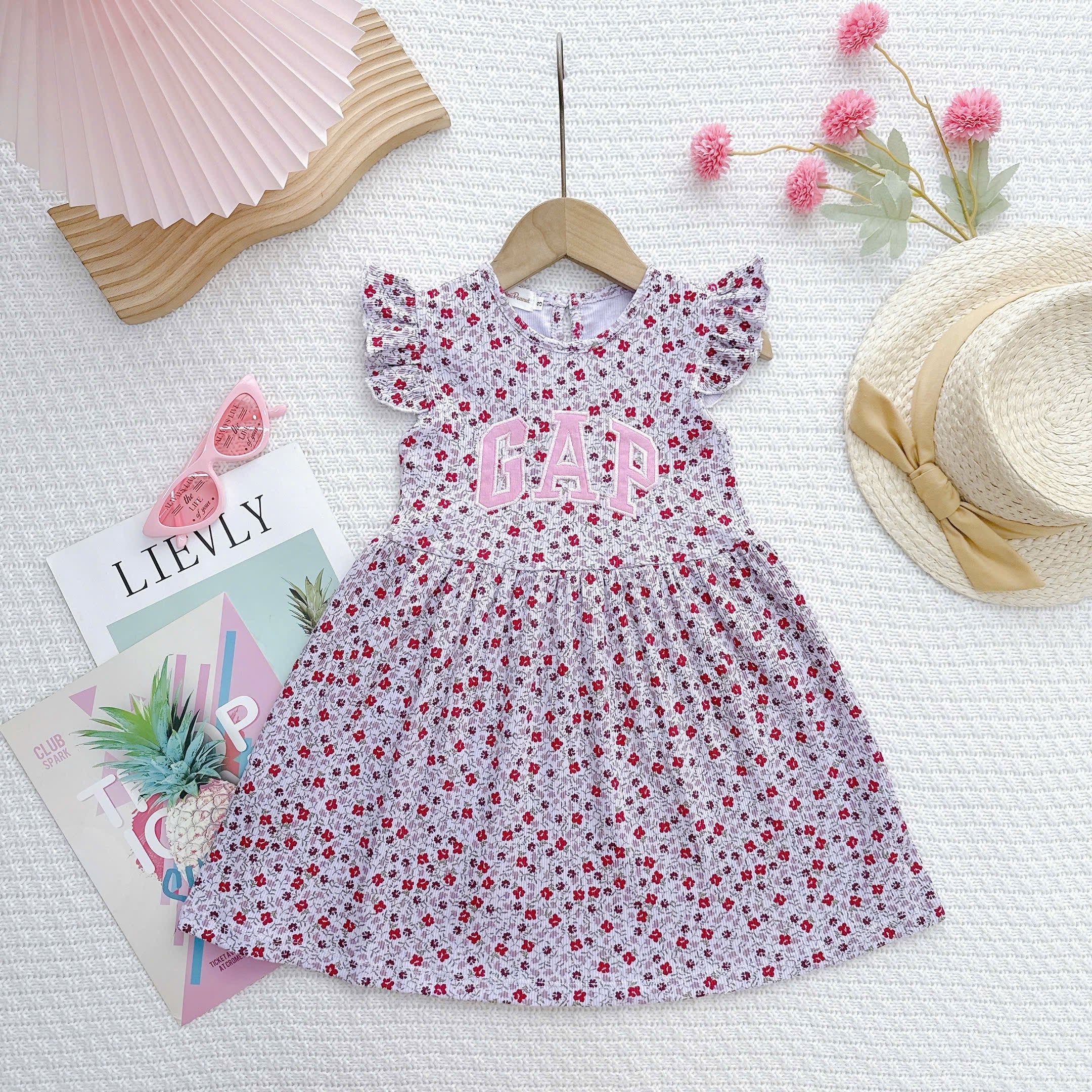 Dress cotton pleated / cotton eyelet sulam