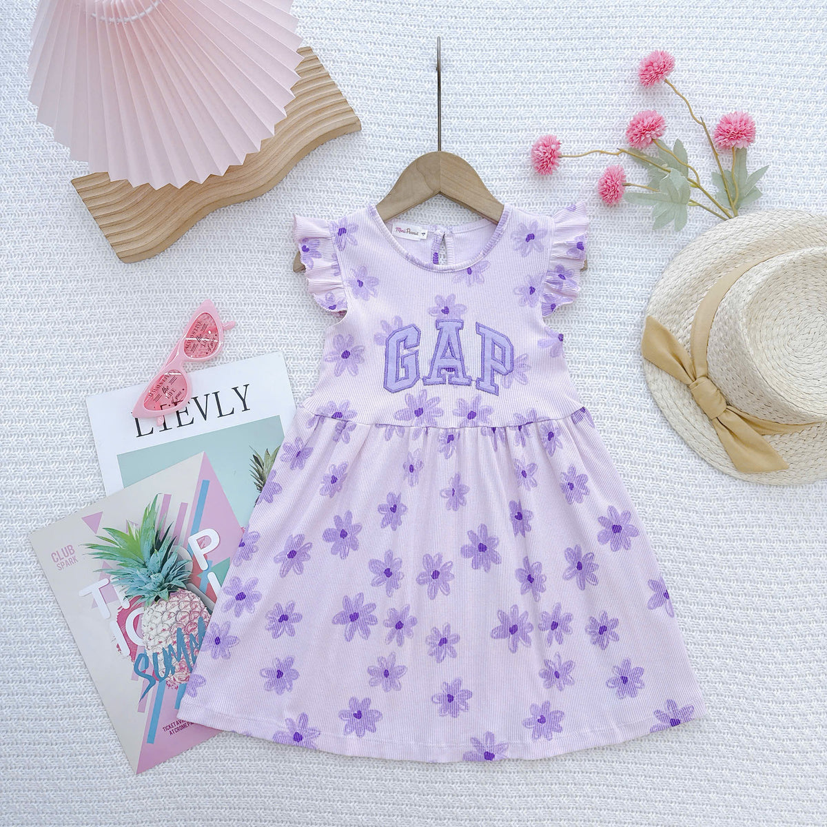 Dress cotton pleated / cotton eyelet sulam V2