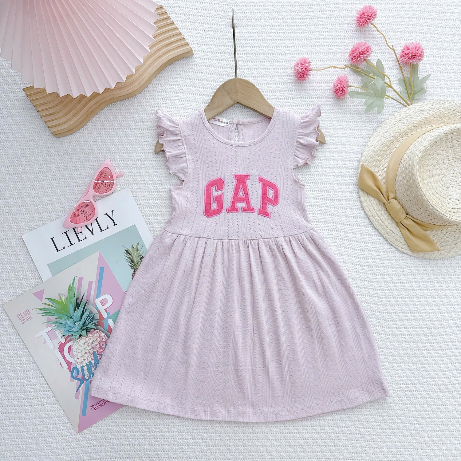 Dress cotton pleated / cotton eyelet sulam