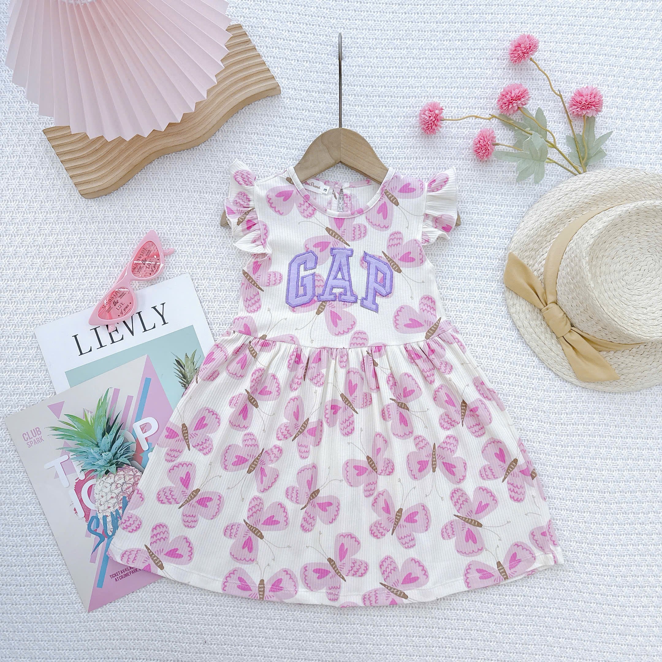 Dress cotton pleated / cotton eyelet sulam