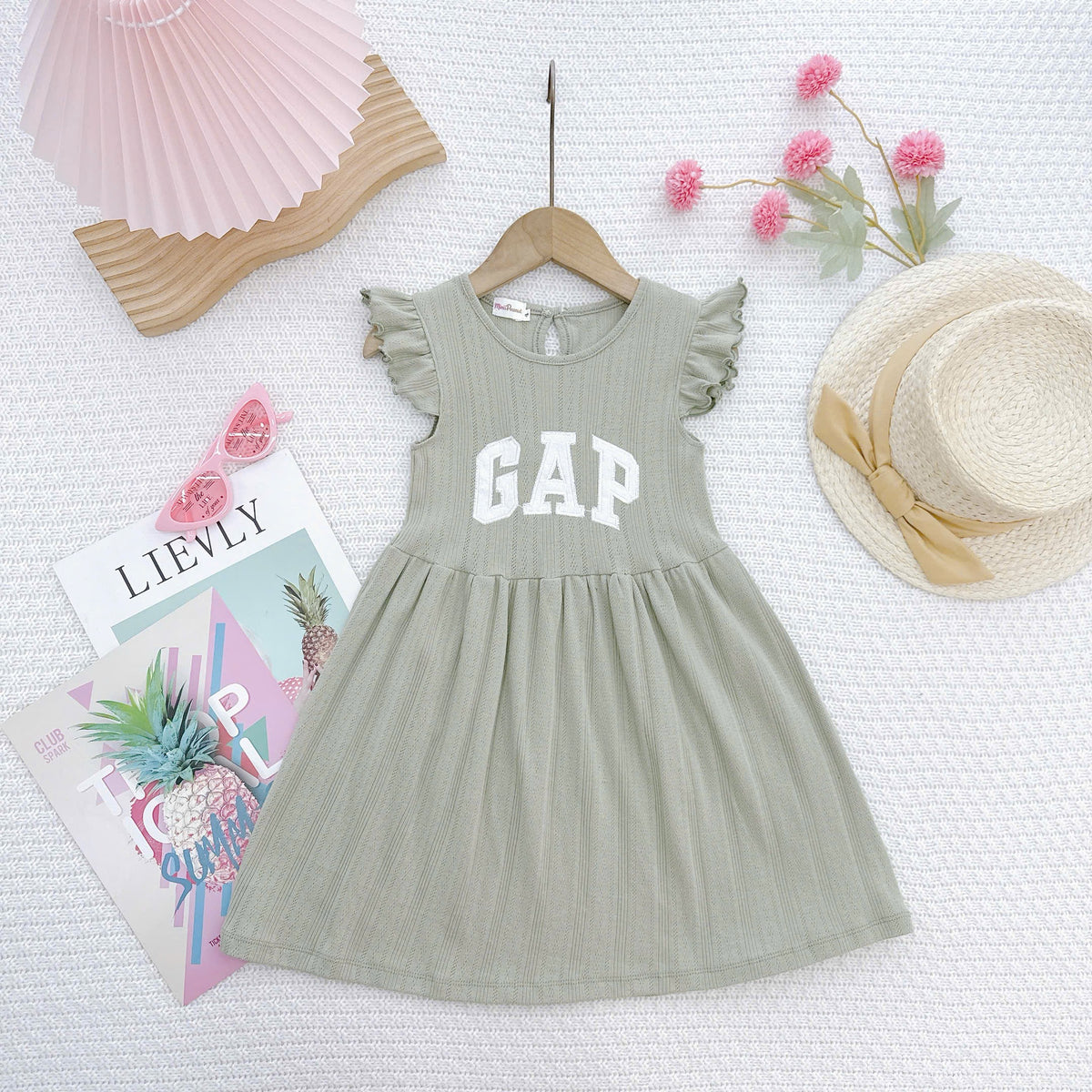 Dress cotton pleated / cotton eyelet sulam V2