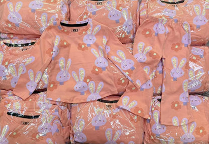 PYJAMAS GIRL LENGAN PANJANG COTTON PLEATED DAN COTTON GEBU