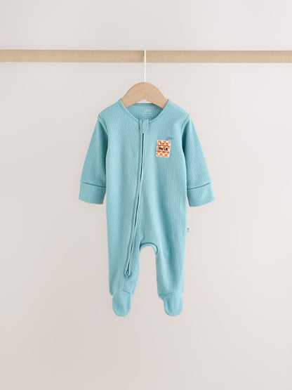 Blue/Orange Brunch Baby Sleepsuits NEXT