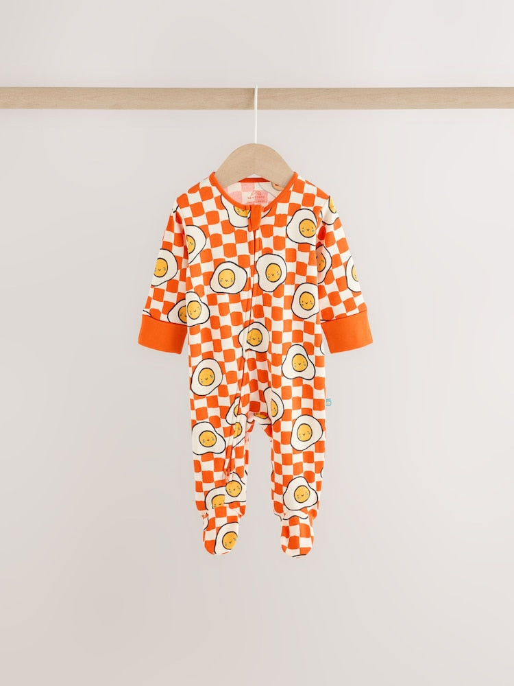 Blue/Orange Brunch Baby Sleepsuits NEXT