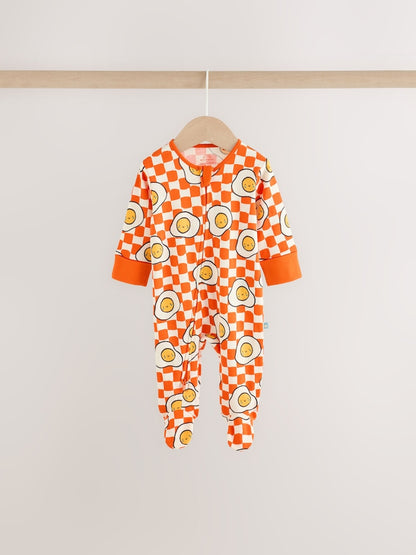 Blue/Orange Brunch Baby Sleepsuits NEXT