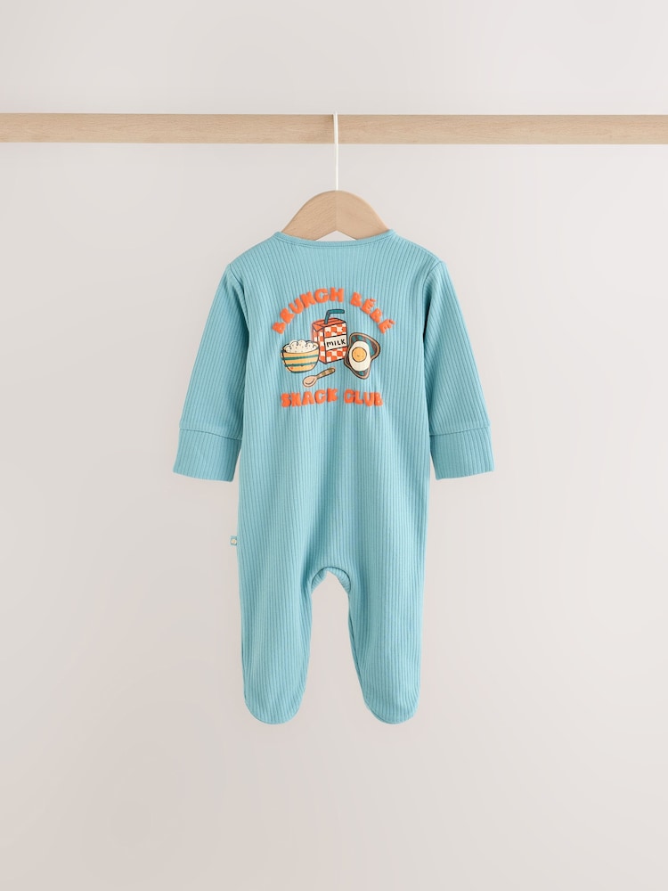 Blue/Orange Brunch Baby Sleepsuits NEXT
