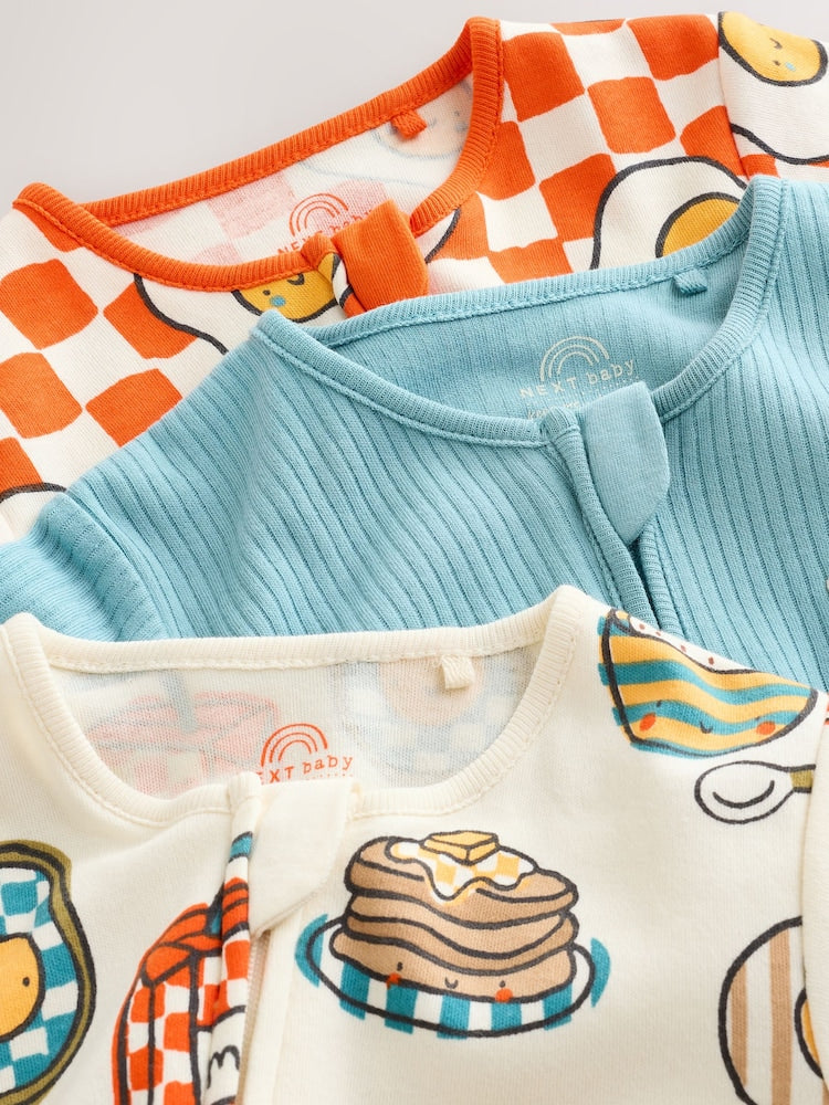 Blue/Orange Brunch Baby Sleepsuits NEXT