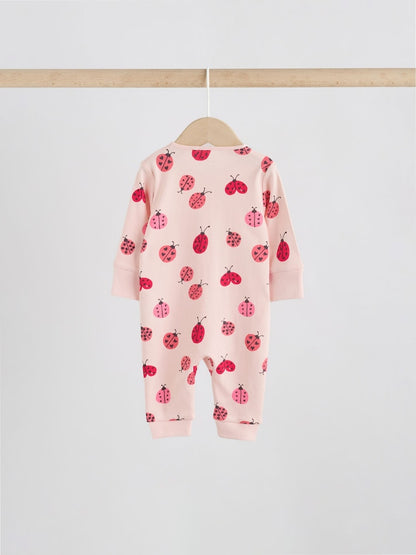 Red Ladybird Two Way Zip Baby Sleepsuit  NEXT