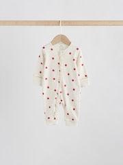 Red Ladybird Two Way Zip Baby Sleepsuit  NEXT